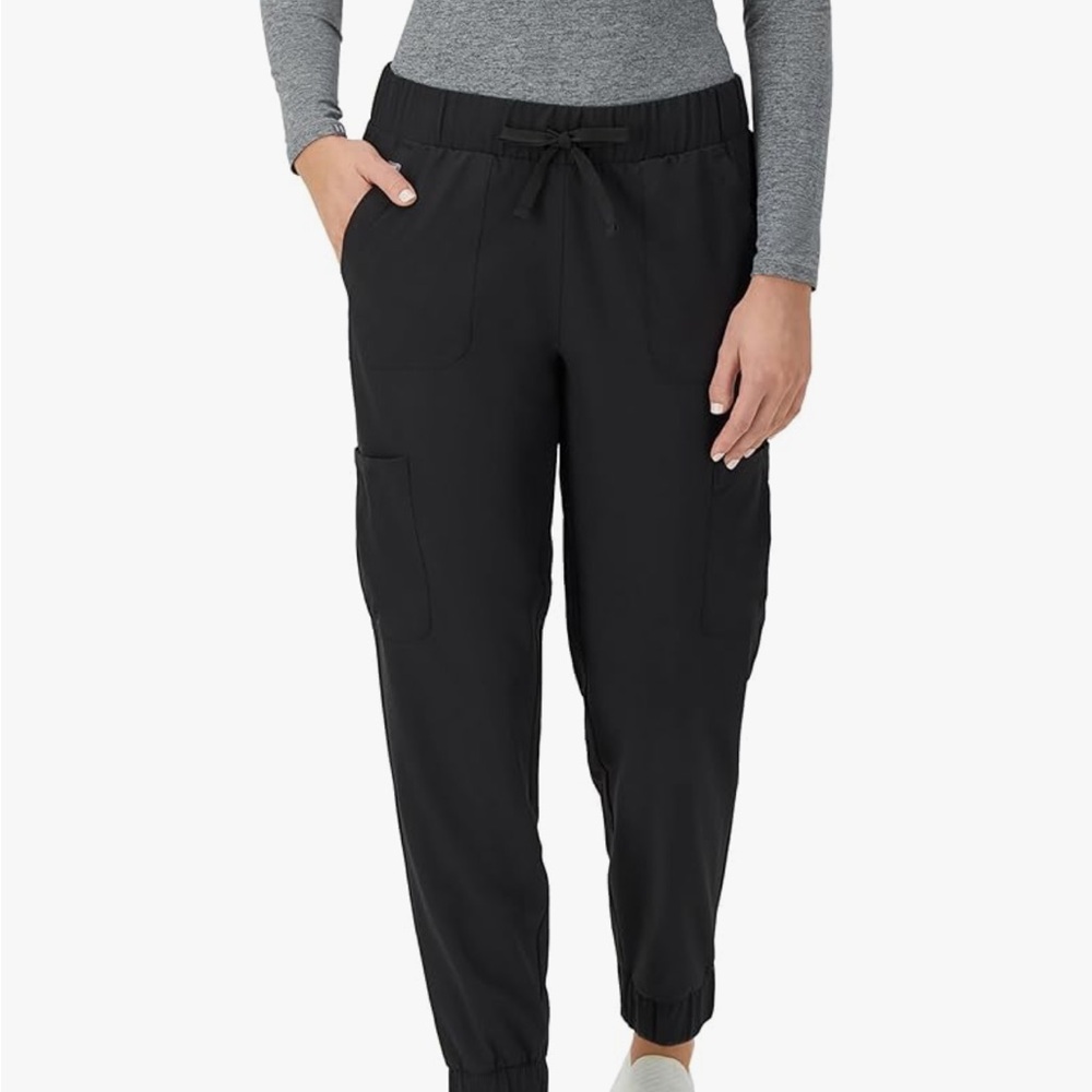 Hanes Black Scrub Pants with Elastic Waist - Picture 1 of 2